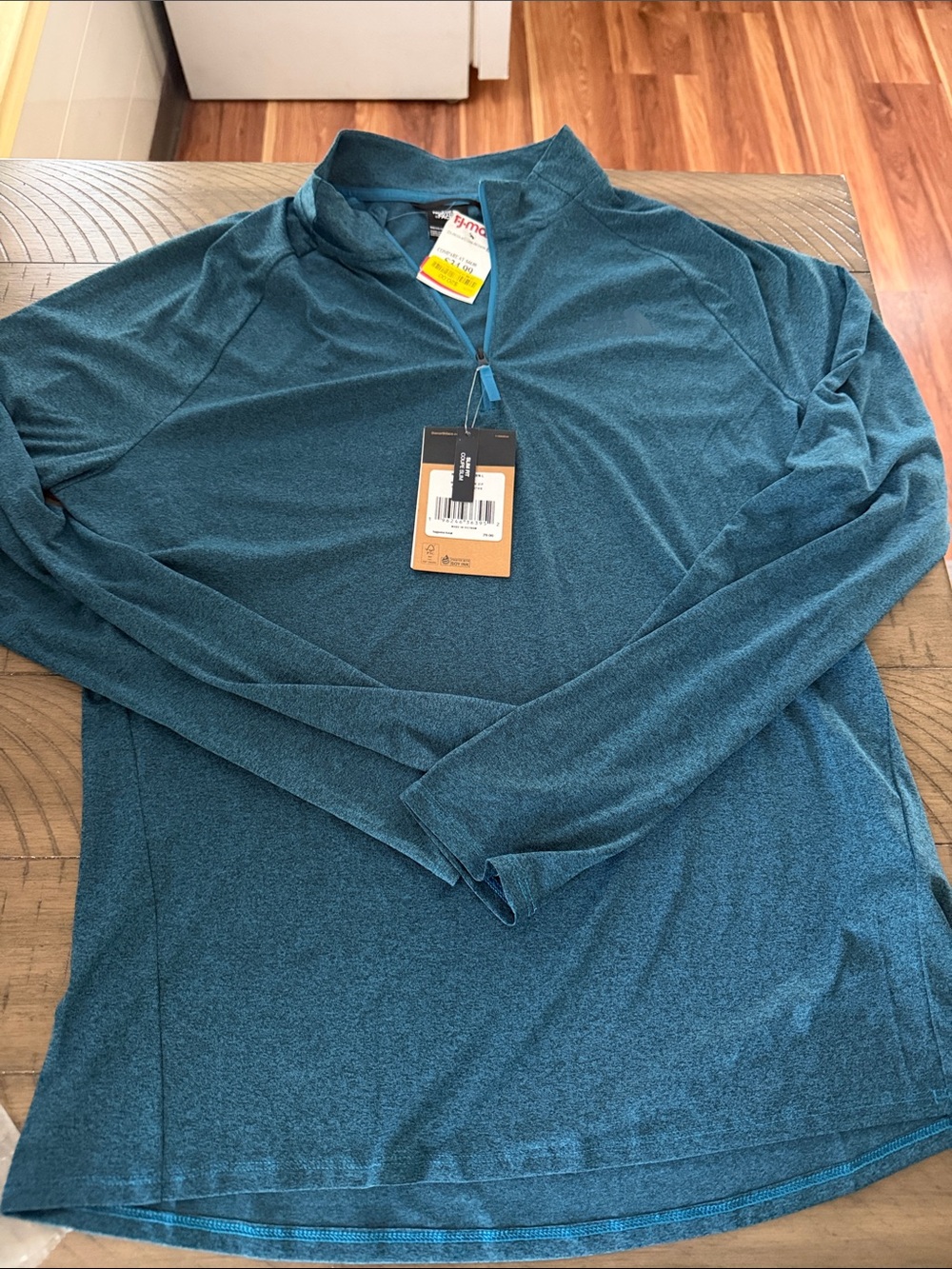 The North Face Men's Long Sleeve Quarter-Zip Top Teal